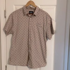 Grey button down casual mens shirt